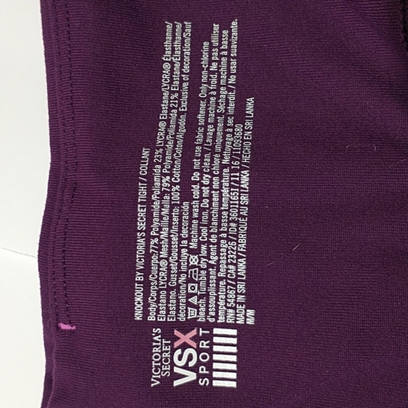 Victoria's Secret VSX SPORT burgundy leggings size M - Picture 5 of 9
